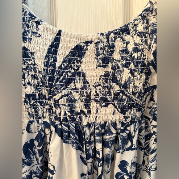 Abercrombie & Fitch Emerson Poplin Puff Sleeve Mini Dress Blue Babydoll Size Med - Picture 4 of 9